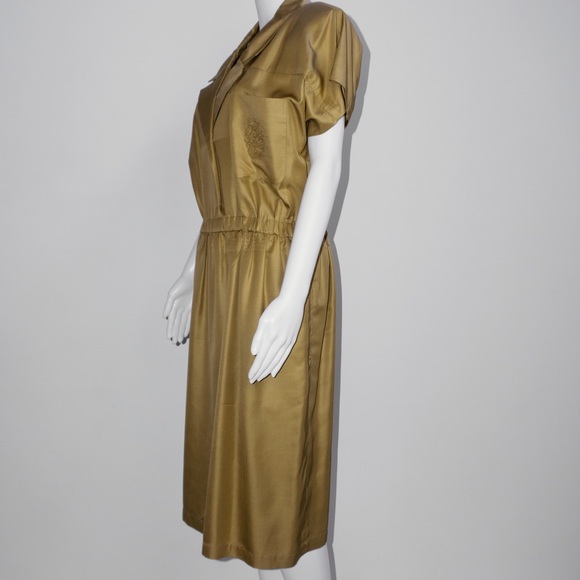 Mary Ann Restivo vintage 100% silk dress with a seashells button. - Picture 6 of 8